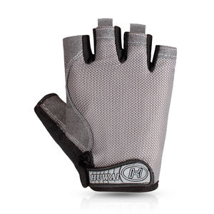 Gants de fitness demi-doigts HUWAI en maille pour la musculation, unisexe, à enfiler, orange, noir, gris - Product Image 2