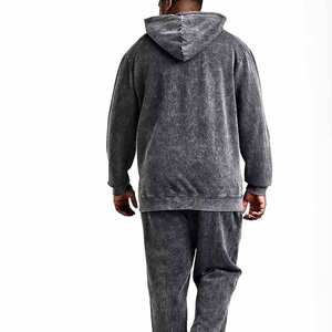 Survêtements légers à capuche avec cordon de serrage pour hommes, à prix abordable, manches longues, ensemble 2 pièces personnalisé de haute qualité - Product Image 2