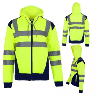 Premium <b>Men</b> <b>Reflective</b> High Visibility ANSI Class 1 Road Safety Work <b>Jacket</b> Breathable Multi-Pocket Design Outdoor Warehouse - Product Image 4