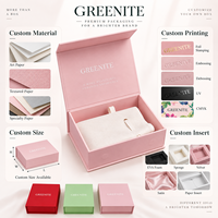 Boîte à bijoux magnétique personnalisée, emballage cadeau rigide de luxe avec logo pour collier, bague, boucles d'oreilles, bracelet