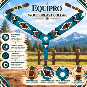 Collier de poitrage pour cheval Western, motif Navajo perlé, finition en laine et cuir, taille COB et FULL, modèle personnalisable, marque BREASTCOLLAR - Product Image 2