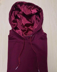 Logo personnalisé uni double couche femmes sweats à capuche en soie hommes pull-over polaire unisexe sweats à capuche doublés de satin avec capuche en satin - Product Image 2