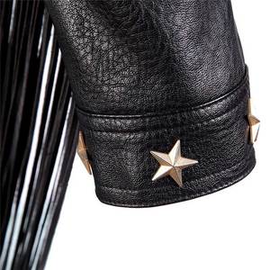 Zipper Design Wholesale Woman Leather Clothes Black Biker Motorcycle <b>Punk</b> Studded Real Leather <b>Jackets</b> - Product Image 5
