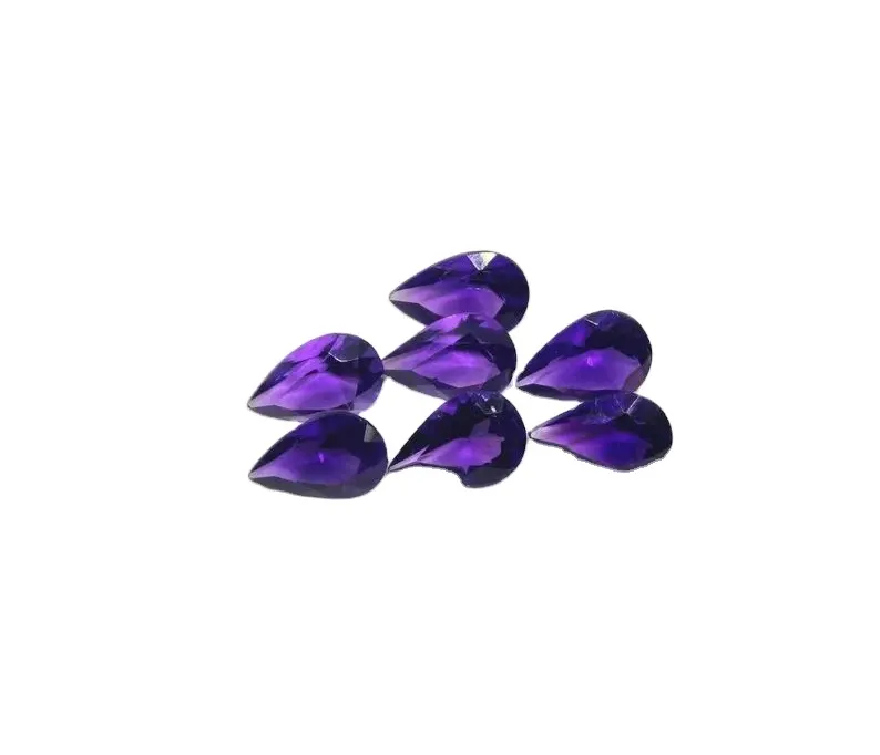 Amethyst Stone Pear Faceted Cut Luster Fine Color Excellent Quality Lot Amethyst Loose Gemstone 6x4 MM Jewelry Making