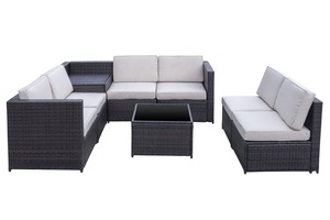 Venta al por mayor moderno 8 PCS alta calidad mimbre ratán jardín sofá conjunto cómodo para interior/exterior sala de estar Villa-Precio de fábrica - Product Image 3