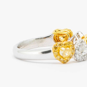 Anillo de Mujer con Diamantes Cultivados en Laboratorio, Corte Corazón, 0.72CT, Oro Blanco de 14K, Color Amarillo Fantasía VS+, Engaste Pavé, Certificado IGI - Product Image 6