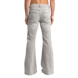 Vintage Washed Men's Flare <b>Pants</b> with Distressed Finish and Elevated Casual Streetwear Styling - Product Image 1