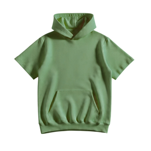 <b>Hoodie</b> Sweatshirt Pullover <b>Short</b> <b>Sleeve</b> Breathable Eco-Friendly Fabric Pocket Design Front Logo - Product Image 1