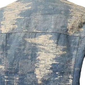 Veste en jean à ressorts sur mesure, style décontracté, fabrication OEM, lavage vintage, vêtements d'extérieur décontractés pour hommes, coupe-vent, respirant - Product Image 4