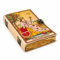 Diario de Cuero Rígido con Encuadernación Cosida Hecho a Mano, Libro Místico de la Emperatriz, Tarot, Diario de Sombras, Papel con Borde Irregular, Regalo al por Mayor