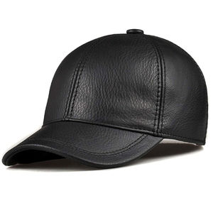 Gorra de Cuero de Primera Calidad para Hombre, Logotipo Personalizado, Estilo Motero Vintage, Ajustable, Gorra de Béisbol de Cuero Genuino - Product Image 1