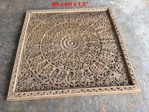 Paneles Decorativos de Madera de Teca Grabados Cuadrados de 6 pies para Colgar en la Pared, 100% Hechos a Mano, de Alta Resistencia, Ecológicos, con Temática Clásica, para Decoración del Hogar DIY - Product Image 5