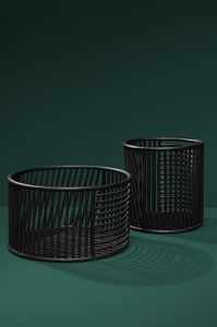 Cesta de Almacenamiento de Alambre Metálico Negra Moderna, Forma Circular, Contenedor Multiusos, Diseño Apilable en Color Negro y Gris - Product Image 2