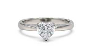 Anillo de Compromiso Solitario con Moissanita de 2.00CT, Corte Corazón, Plata 925 Original con Baño de Oro, Estilo Romántico, Joyería de Regalo - Product Image 3