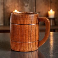 Verre à shot Viking Oak - Personnalisable, style américain, compatible lave-vaisselle, écologique, avec couvercle en bois et emballage sur mesure