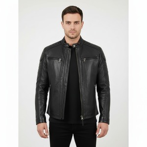 Expédition immédiate, 1 pièce minimum, veste en cuir véritable pour homme, streetwear personnalisable, nouvelle mode, confortable, haute qualité, hiver, décontractée - Product Image 1