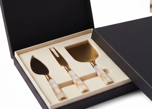 Elegant Stainless Steel Gold Color <b>Cheese</b> <b>Knife</b> <b>Set</b> With Round Resin Handles Perfect For Weddings Events And Dining Use - Product Image 3