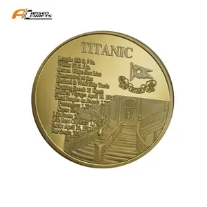 Top Kwaliteit Factory Made Rms Titanic White Star Line Herdenkingsmunt Gold & Silver Plated Coin Medaille