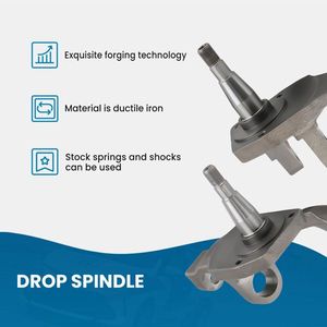 Pair 2.5\" Drop Spindle for VW BUG 1966 1977 Ball Joint W/ Drum Brake Tuning Shocks Strut & Suspension Systems - Product Image 6