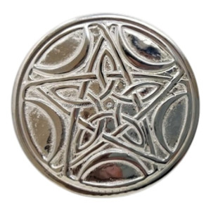 Tuile d'autel pentagramme plaquée argent de 3 pouces de haute qualité, pièce décorative mystique pour rituels Wicca, païens et spirituels - Product Image 3
