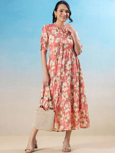 เดรสสั้นผู้หญิงราคาดีที่สุด ลายพิมพ์ทรงเอไลน์ คอวี แขนสั้น ปักลายดอกไม้ เป็นมิตรกับสิ่งแวดล้อม เอวธรรมชาติ - Product Image 4