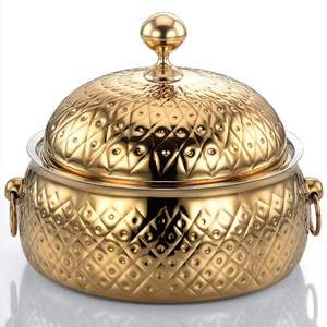 Casserole isotherme en acier inoxydable, plat de service de luxe avec couvercle, pot chauffe-plats en acier - Product Image 2