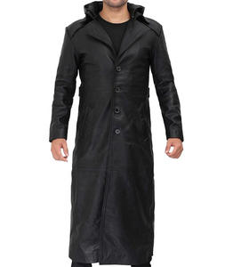 Abrigo de Cuero para Hombre, Chaqueta Larga de Cuero PU de Primera Calidad, Prenda Exterior Elegante para Invierno, Ajuste Cómodo, Ropa de Moda Casual para Hombre - Product Image 1