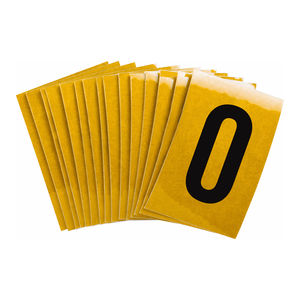 Lettres et chiffres réfléchissants durables de 1 pouce, noirs sur jaune, pour l'identification des équipements par Brady - Product Image 1