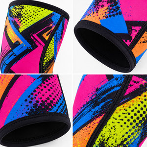 Genouillères unisexes en néoprène multicolores brillants pour sublimation, fabriquées sur mesure, flexibles, respirantes et élastiques, 7 mm 9 mm - Product Image 3