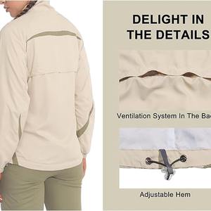 <b>Men's</b> Beige Windproof Racer <b>Jacket</b> With Zipper Closure Stand Collar Casual Spring Outerwear Polyester Regular Fit - Product Image 4