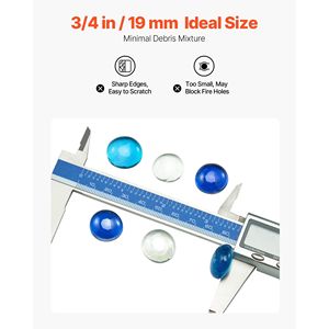 Perle di Vetro Riflettenti ad Alta Lucentezza da 10 libbre/4,5 kg, Diametro 3/4 di pollice (19,05 mm), Pietre Senza Fumo per Bracieri e Caminetti - Product Image 5