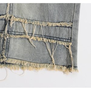 RELEVO INDUSTRY DN-P-002 Jean décontracté droit pour homme, taille mi-haute, 100 % coton denim, séchage rapide, mode estivale - Product Image 5