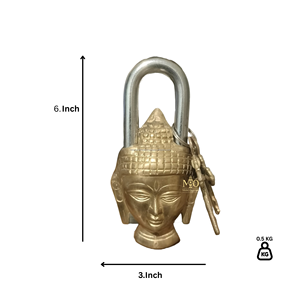 Cadenas Bouddha en Laiton et Acier de Haute Qualité, Technologie de Verrouillage Avancée, Robuste et Durable, Sécurité Traditionnelle, Fait Main, à Clé - Product Image 2