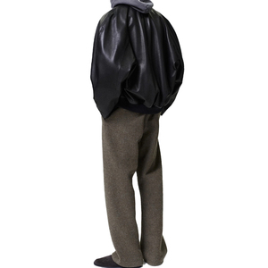 Custom Men's Full Grain Cow <b>Leather</b> Raglan Bomber <b>Jacket</b> Luxury Oversized Outerwear Private label <b>leather</b> top OEM Manufacturer - Product Image 2