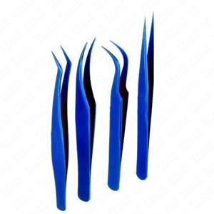 Custom Logo 5 Inch Stainless Steel Eyelash Extension Tweezers Precision Tip Professional Lash Application <b>Tool</b> - Product Image 6