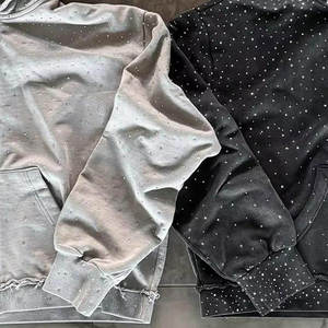 Prix d'usine – Sweat à capuche zippé en polaire épaisse avec strass pour homme – Fabricant OEM/ODM – 100 % coton – Personnalisable - Product Image 5