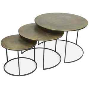 Mesa de Centro de Aluminio con Acabado Bronce Antiguo, Estilo Martillado, Mueble Clásico para Sala de Estar, Alta Demanda - Product Image 5