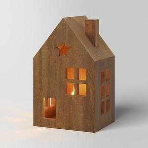<b>Top</b> Selling Hut Shaped Design Wooden Lantern Home Decoration Candle Holder Vintage Design Look Table <b>top</b> Living Room Decor - Product Image 2