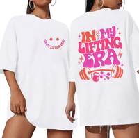Be Happy Lift Heavy Tee Shirt Kadınlar için Komik Egzersiz Ağırlık Kaldırma Grafik Üstleri Spor Salonu Anne Kısa Kollu T-shirt