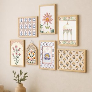 Hand-Painted Acacia Wood Mughal Folk Art Photo <b>Frames</b> Wholesale | Moradabad - Product Image 1