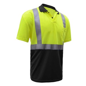 Custom Polo Chest Pocket Reflective <b>Hi</b> <b>Vis</b> Work Wear <b>T</b>-<b>Shirt</b> Safety Short Sleeve Tee <b>Shirts</b> - Product Image 1