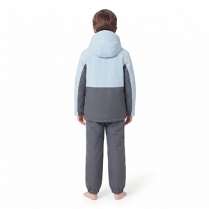 Veste de ski d'hiver pour garçons Hawk Eye à capuche, colorée, imperméable, 100% polyester, isolation synthétique, gris bleu - Product Image 6