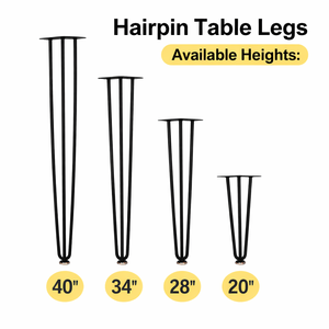 Pieds de table Hairpin 34 pouces, lot de 4, capacité de charge de 880 lb (220 lb chacun), pieds de meubles pour bureau de salle à manger DIY EDPTBL018 - Product Image 3
