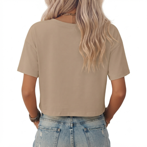 Nouveaux T-shirts courts en coton respirant pour femmes, design personnalisé, haute qualité, vente en gros à bas prix - Product Image 5
