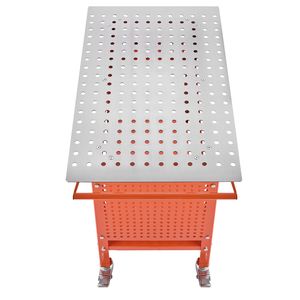 โต๊ะทำงานเชื่อมบัดกรี ขนาด 40 นิ้ว x 24 นิ้ว รับน้ำหนักได้ 800 ปอนด์ โต๊ะเหล็กเคลื่อนที่ได้ 4 ล้อ สำหรับงานเชื่อมบัดกรี - Product Image 6