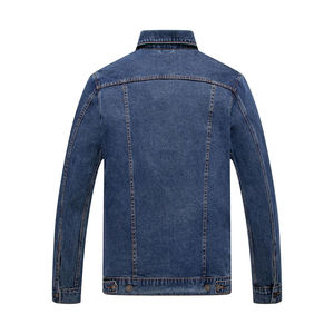 Custom Logo Winter <b>Denim</b> Jeans <b>Jacket</b> for <b>Men</b>-Casual Style Solid Color 100% Cotton Eco-Friendly - Product Image 3