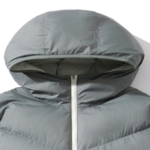 Hooded Puffer <b>Jacket</b> <b>Waterproof</b> Cotton Filled Windproof Winter Casual Coat Unisex Regular Fit Zipper Closure - Product Image 5
