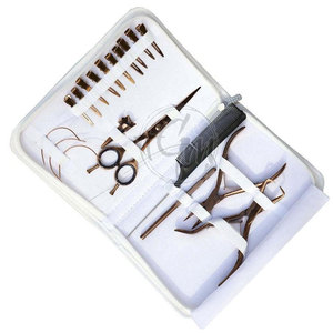 Kit d'outils professionnels pour extensions de cheveux : pinces en acier inoxydable, aiguille, crochet, fil et perles pour usage quotidien en salon - Product Image 2