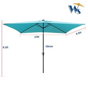 10 X 6.5t Rectangular LED <b>Lighted</b> Outdoor Umbrellas for Patio Garden Backyard Pool & Spa Crank <b>Push</b> Button Tilt Design - Product Image 5
