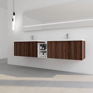 Mobile Bagno da 84 Pollici con Chiusura Ammortizzata, Lavabo e Piccoli Ripiani Portaoggetti, Combinazione Armadietto 36x12 Pollici, Imballaggio KD - Product Image 3